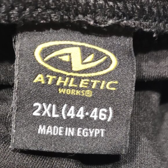 ATHLETIC WORKS BLACK  JOGGERS STRETCH BACK ZIP & 2 SIDE POCKETS DRAWSTRING 2XL - Picture 8 of 12